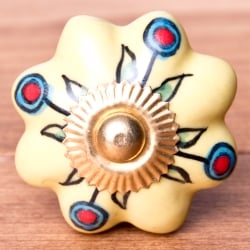 アジアンデザインの取っ手 陶器のプルノブ(ドアノブ)〔約4cm〕 - サブ3