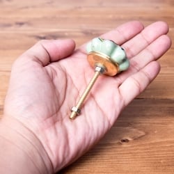 アジアンデザインの取っ手 陶器のプルノブ(ドアノブ)〔約4cm〕 - サブ4