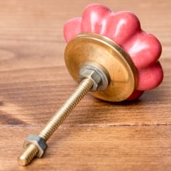アジアンデザインの取っ手 陶器のプルノブ(ドアノブ)〔約4cm〕 - サブ2