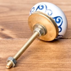 アジアンデザインの取っ手 陶器のプルノブ(ドアノブ)〔約3.7cm〕 - サブ2