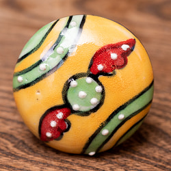 〔約平型〕アジアンデザインの取っ手 陶器のプルノブ(ドアノブ)〔約4cm〕 - サブ3