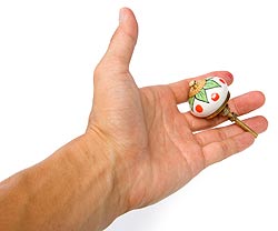 アジアンデザインの取っ手 陶器のプルノブ(ドアノブ)〔約4cm〕 - サブ3