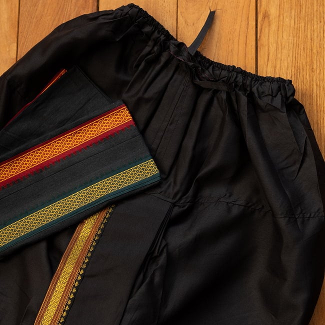 ドーティ・ドゥパッタセット 17 - 6：ブラック