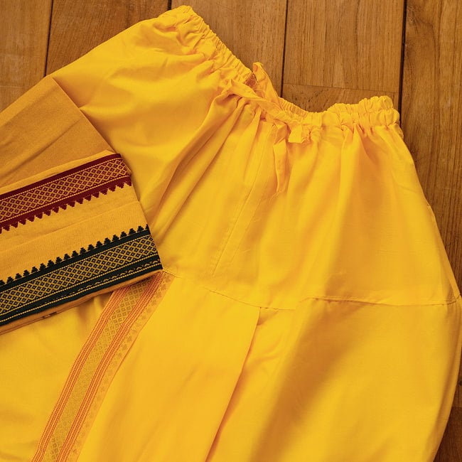 ドーティ・ドゥパッタセット 19 - 8：イエロー