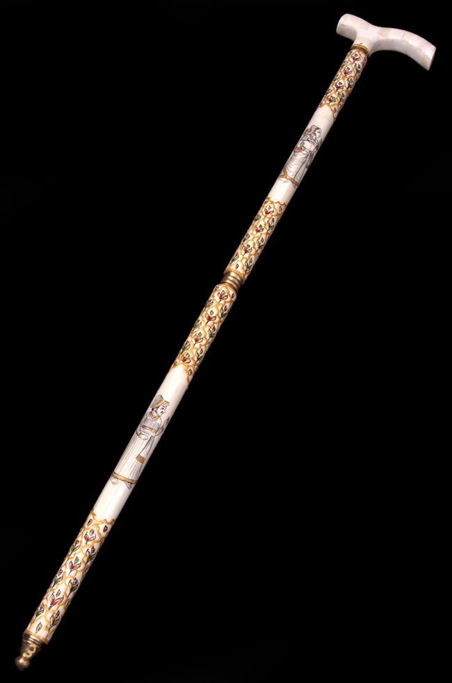 象牙風 ステッキ 杖 全長86cm TIRAKITA インド マハラジャ 希少 象牙風 ステッキ 杖 全長86cm TIRAKITA インド マハラジャ 希少