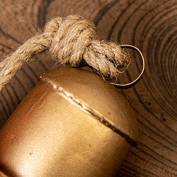 ドアチャイムなどへ！手作りのやさしい音色 インドの銅仕上げカウベル-【6cm*9cm】 - サブ3