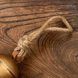 ドアチャイムなどへ！手作りのやさしい音色 インドの銅仕上げカウベル-【6cm*9cm】 - サブ5