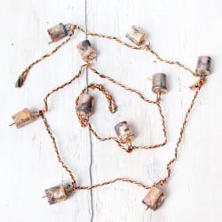 ドアチャイムなどへ！手作りのやさしい音色 インドの銅仕上げカウベル-【2cm*1.8cm*120cm】 - サブ2