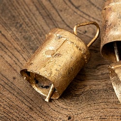 【3個セット】手作りのやさしい音色 インドの銅仕上げベル-【2.5cm*1.8cm】 - サブ2