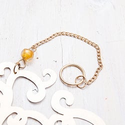  ドアチャイムなどへ！手作りのやさしい音色 インドの銅仕上げベル付きハンギング - カルパタル〔約65cm〕 - サブ4