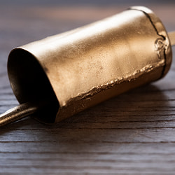 【3個セット】手作りのやさしい音色 インドの銅仕上げベル-【3.5cm*9cm】 - サブ2