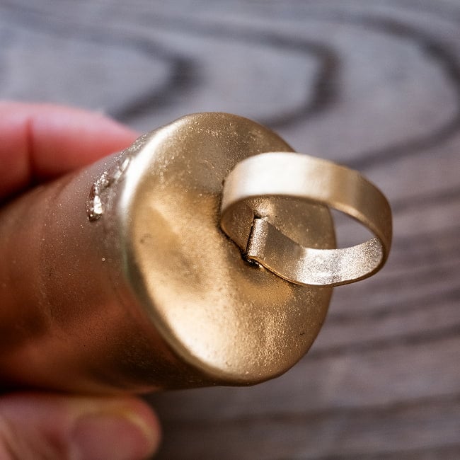 【3個セット】手作りのやさしい音色 インドの銅仕上げベル-【3.5cm*9cm】 6 - お好みで紐などを通してお使いください
