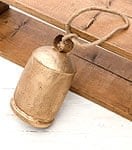 ドアチャイムなどへ！手作りのやさしい音色 インドの銅仕上げカウベル-【10cm*19cm】