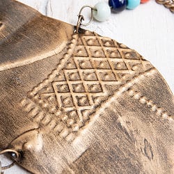  ドアチャイムなどへ！手作りのやさしい音色 インドの銅仕上げハンギング - ぞう2連ゴールド〔約65cm〕 - サブ3