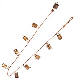 ドアチャイムなどへ！手作りのやさしい音色 インドの銅仕上げカウベル-【2.5cm*2cm*110cm】 - サブ4