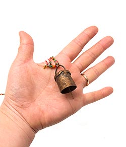 ドアチャイムなどへ！手作りのやさしい音色 インドの銅仕上げカウベル-【2.5cm*2cm*110cm】 - サブ5