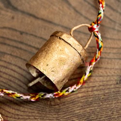 ドアチャイムなどへ！手作りのやさしい音色 インドの銅仕上げカウベル-【3cm*2cm*100cm】 - サブ4