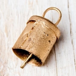 【5個セット】手作りのやさしい音色 インドの銅仕上げベル-【1.7cm*2.3cm】 - サブ2