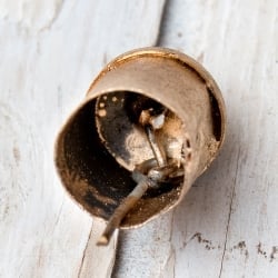 【5個セット】手作りのやさしい音色 インドの銅仕上げベル-【1.7cm*2.3cm】 - サブ4