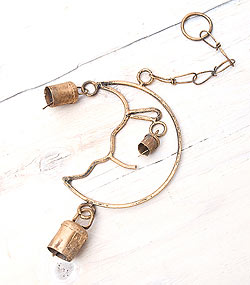 【送料無料・7個セット】インドの銅製ハンギング-月 - サブ2