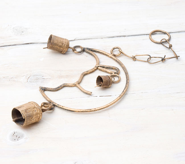 【送料無料・7個セット】インドの銅製ハンギング-月 3 - 角度を変えて見てみました