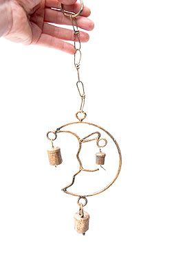 【送料無料・7個セット】インドの銅製ハンギング-月 - サブ5