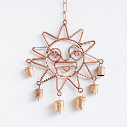 【送料無料・6個セット】インドの銅製ハンギング - 太陽神スーリャ - サブ2