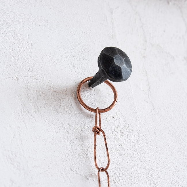 【送料無料・6個セット】インドの銅製ハンギング - 太陽神スーリャ 9 - 取り付け部分も味わい深いです