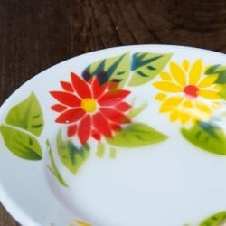 タイのレトロホーロー 花柄飾り皿 RABBIT BRAND〔約18cm×約2.7cm〕 - サブ2