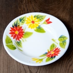 タイのレトロホーロー 花柄飾り皿 RABBIT BRAND〔約18cm×約2.7cm〕 - サブ3