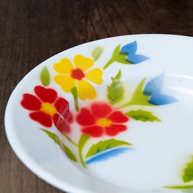タイのレトロホーロー 花柄飾り皿 RABBIT BRAND〔約20.5cm×約3cm〕 2 - 拡大写真です