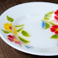 タイのレトロホーロー 花柄飾り皿 RABBIT BRAND〔約20.5cm×約3cm〕 - サブ5