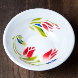 タイのレトロホーロー 花柄飾りボウル RABBIT BRAND〔約16cm×約4cm〕 - サブ3