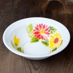 タイのレトロホーロー 花柄飾りボウル RABBIT BRAND〔約21.2cm×約6.4cm〕 - サブ3