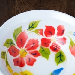 タイのレトロホーロー 花柄飾りボウル RABBIT BRAND〔約23.5cm×約6.5cm〕 - サブ2