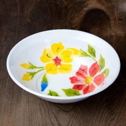 タイのレトロホーロー 花柄飾りボウル RABBIT BRAND〔約23.5cm×約6.5cm〕 - サブ3