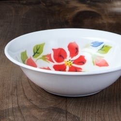 タイのレトロホーロー 花柄飾りボウル RABBIT BRAND〔約23.5cm×約6.5cm〕 - サブ4