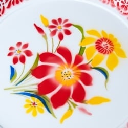 タイのレトロホーロー 花柄飾り皿・トレー RABBIT BRAND〔約45cm×約4.3cm〕 - サブ2