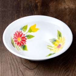 タイのレトロホーロー 花柄飾りボウル RABBIT BRAND〔約18.5cm×約5.2cm〕 - サブ3