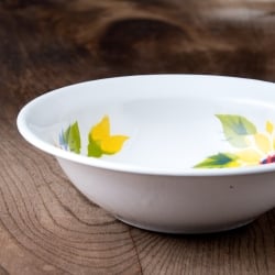 タイのレトロホーロー 花柄飾りボウル RABBIT BRAND〔約18.5cm×約5.2cm〕 - サブ4