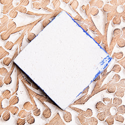 〔4.9cm×4.9cm〕ブルーポッタリー ジャイプール陶器の正方形デコレーションタイル - クロス青 - サブ4