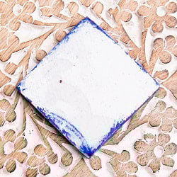 〔4.9cm×4.9cm〕ブルーポッタリー ジャイプール陶器の正方形デコレーションタイル - 小花青 - サブ4