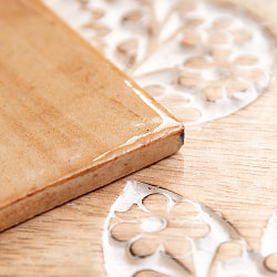 〔10cm×10cm〕ブルーポッタリー ジャイプール陶器の正方形デコレーションタイル 茶 - サブ2