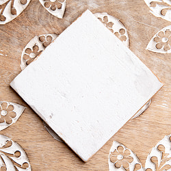 〔10cm×10cm〕ブルーポッタリー ジャイプール陶器の正方形デコレーションタイル 茶 - サブ4