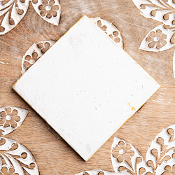 〔10cm×10cm〕ブルーポッタリー ジャイプール陶器の正方形デコレーションタイル 黄 - サブ4