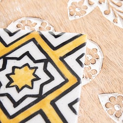 〔10cm×10cm〕ブルーポッタリー ジャイプール陶器の正方形デコレーションタイル タージ・マハル オクタゴン - サブ2