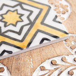 〔10cm×10cm〕ブルーポッタリー ジャイプール陶器の正方形デコレーションタイル タージ・マハル オクタゴン - サブ3