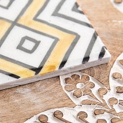 〔10cm×10cm〕ブルーポッタリー ジャイプール陶器の正方形デコレーションタイル タージ・マハル ダイヤ - サブ3