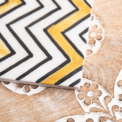 〔10cm×10cm〕ブルーポッタリー ジャイプール陶器の正方形デコレーションタイル タージ・マハル なみなみ - サブ2