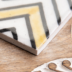 〔10cm×10cm〕ブルーポッタリー ジャイプール陶器の正方形デコレーションタイル タージ・マハル なみなみ - サブ3